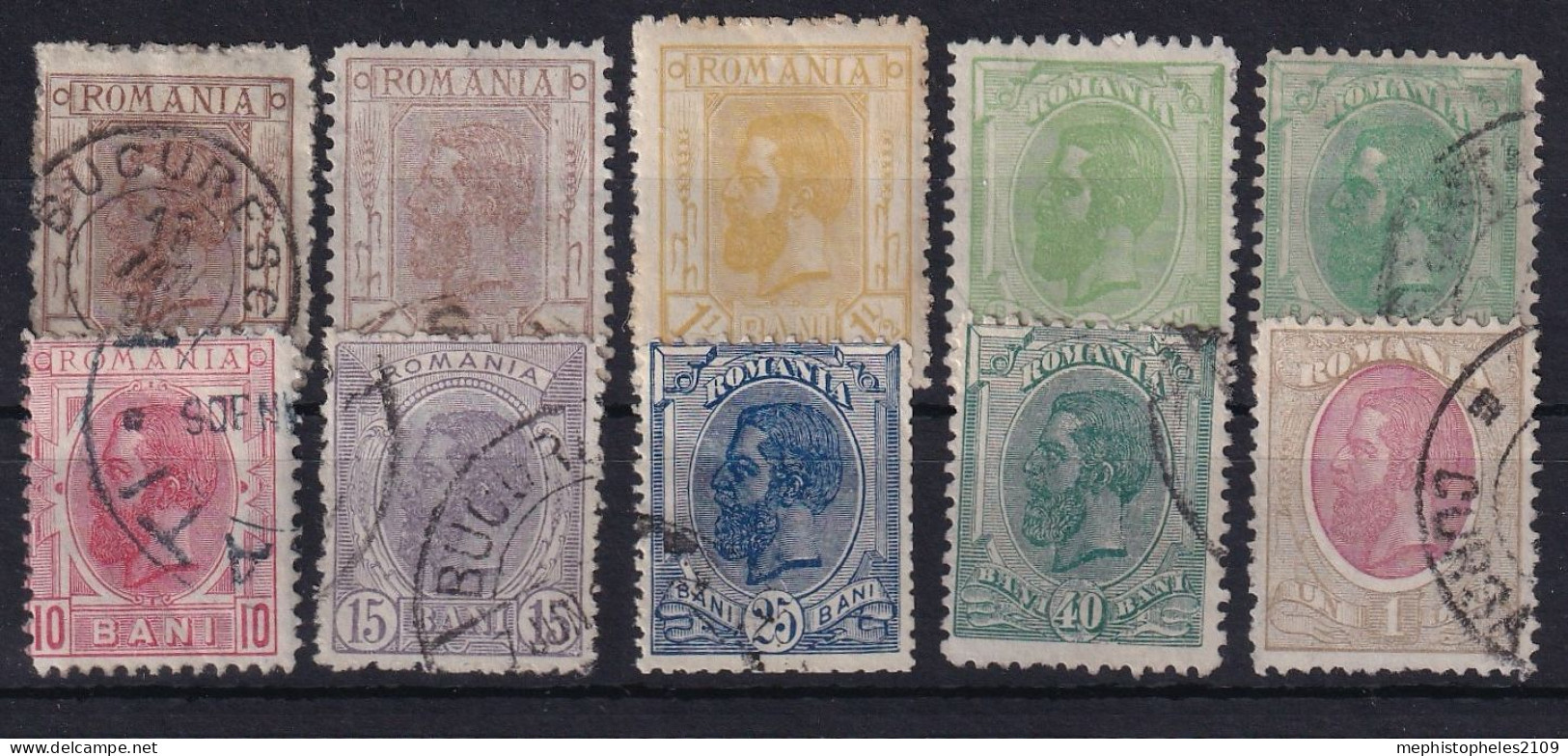 ROMANIA 1900-11 - Canceled - Sc# 132, 133, 224, 136, 136, 137, 139, 141, 142, 144 - Gebruikt