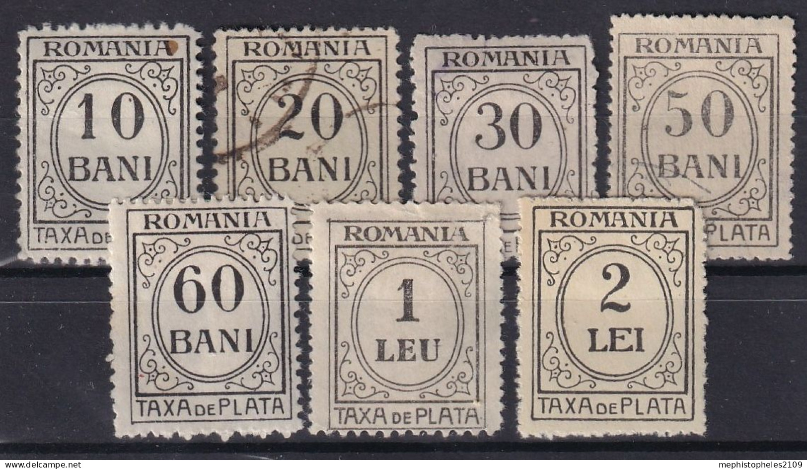 ROMANIA 1920/26 - MLH/canceled - Sc# J62-J68 - Postage Due - Postage Due