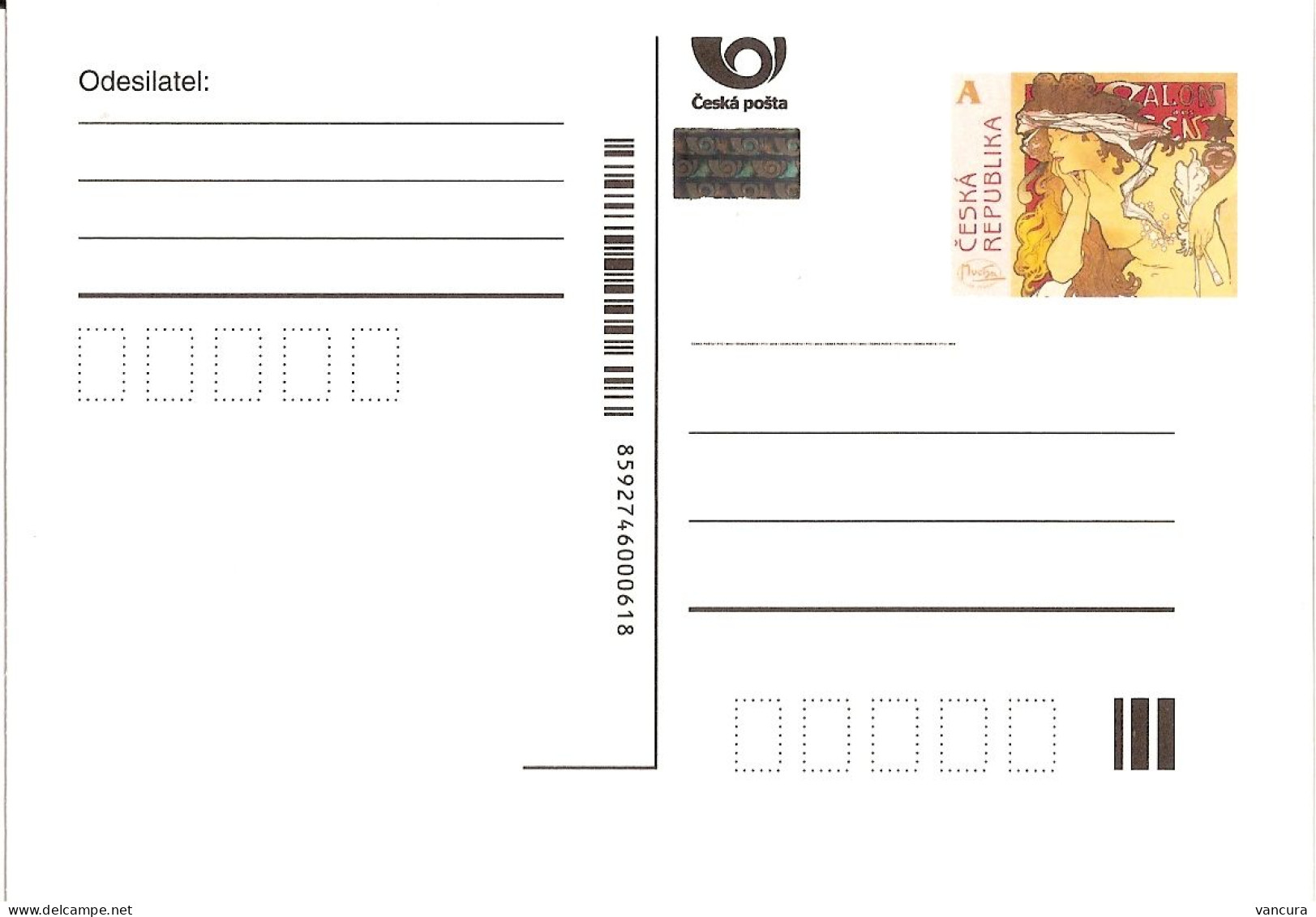 CDV 126 E Czech Republic Mucha - Different Position Of Hologram 2012 - Postkaarten