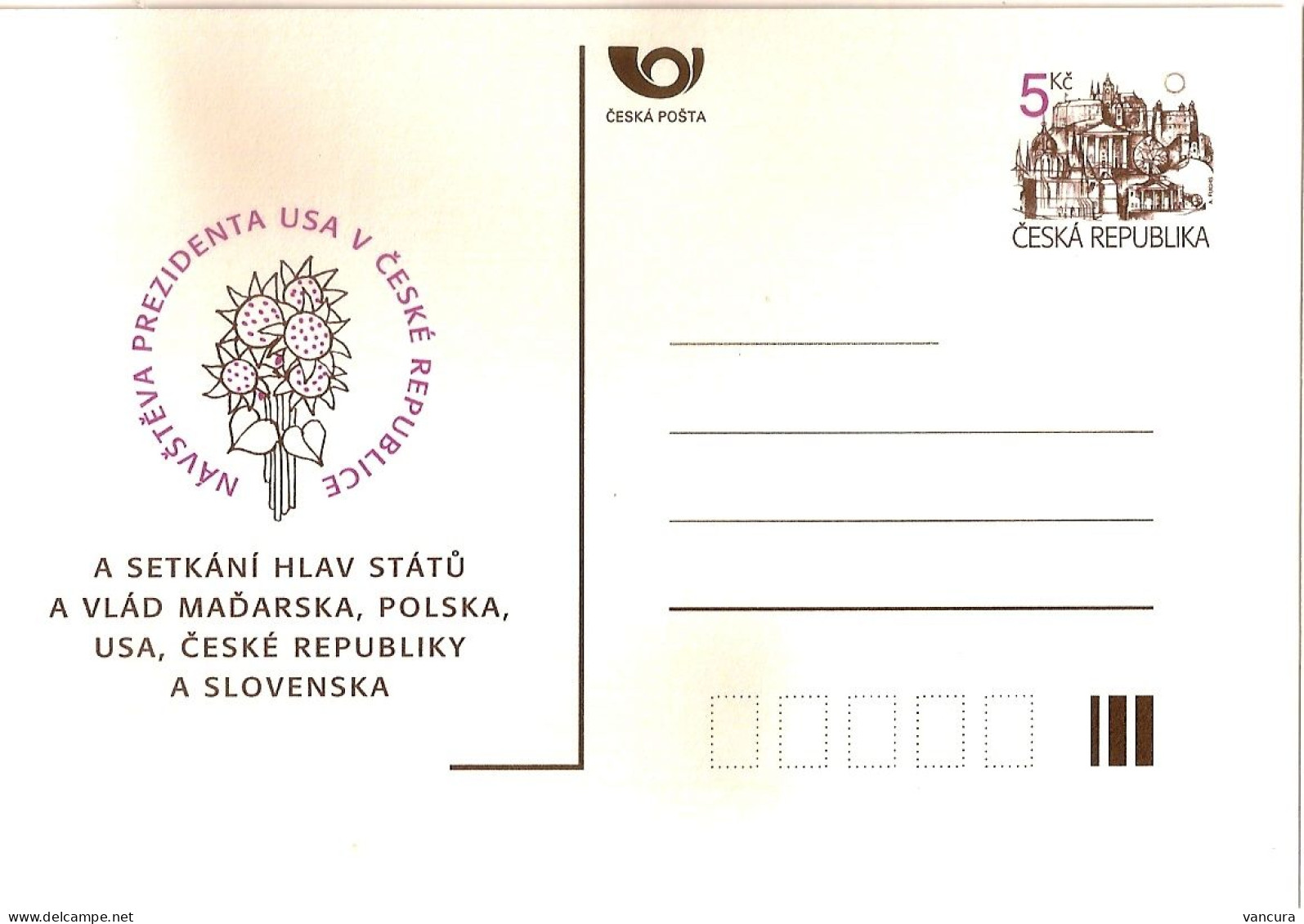 ** CDV 4 Czech Republic Visit Of B. Clinton To Prague 1994 NOTICE POOR SCAN, BUT THE CARD IS FINE! - Cartes Postales