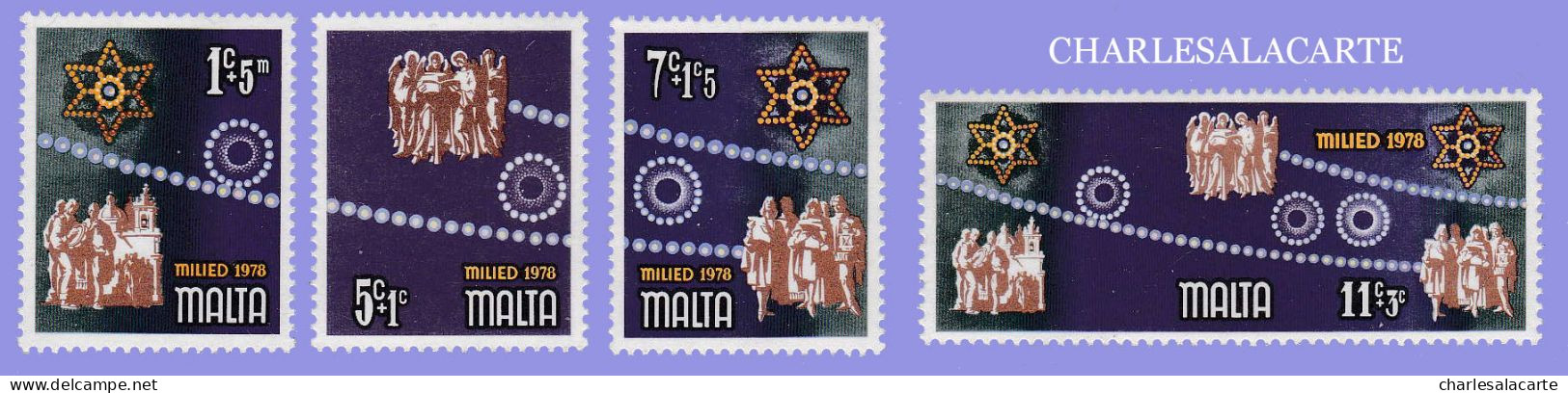 MALTA REPUBLIC  1978  CHRISTMAS  S.G. 611-614  U.M. - Malta