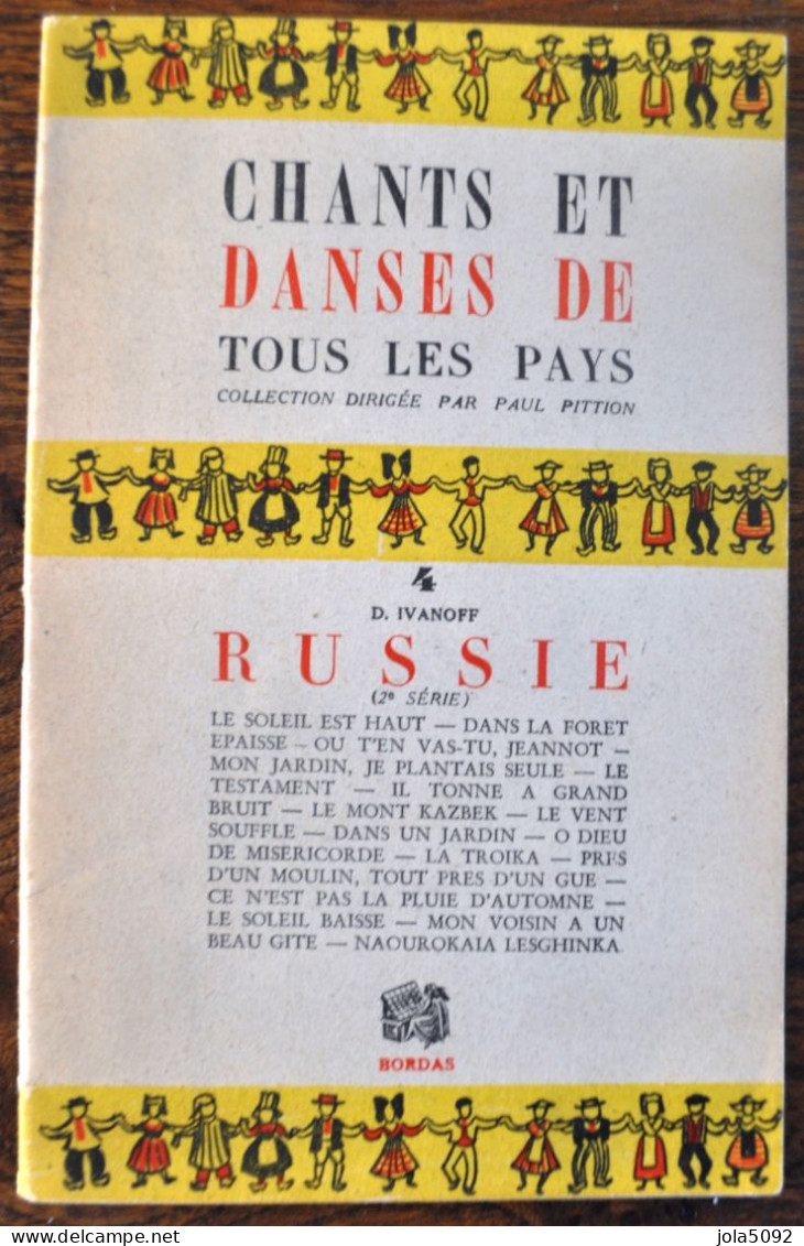 PARTITION - Chants Et Danse De Tous Les Pays - RUSSIE - Spartiti