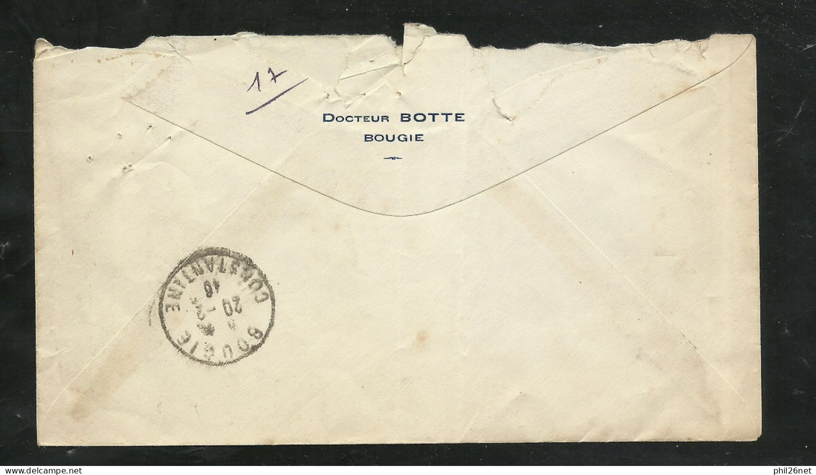 Algérie  Lettre Recommandée Docteur Botte Bougie Le 20/02/1947  Pour Bougie Le 20/02/1946 Le  N° 181 X 3  B/TB - Lettres & Documents