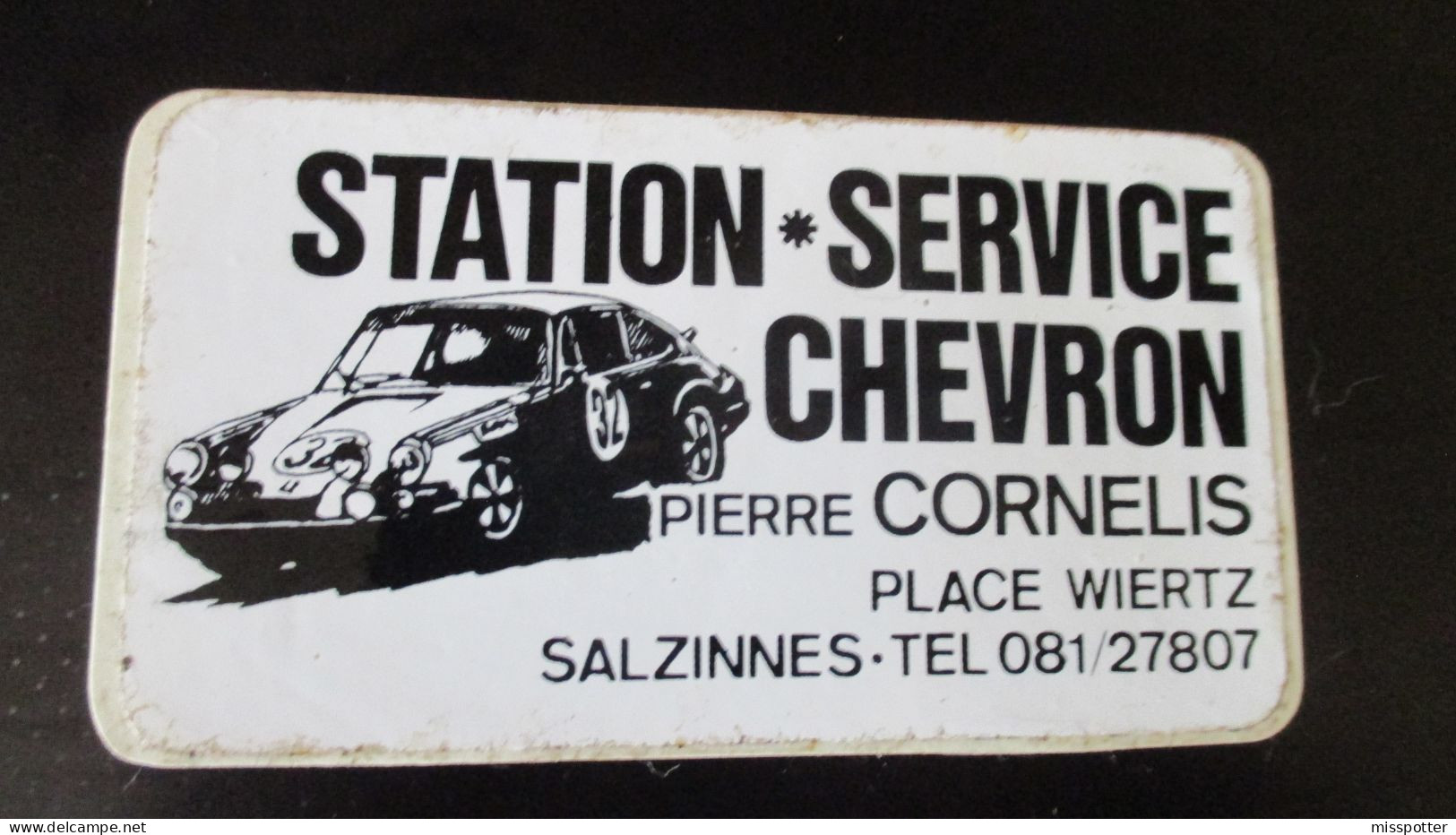 Autocollant Original Vintage Station Service Chevron Porsche 911 Salzinnes 6 Cm / 10,5 Cm - Pegatinas