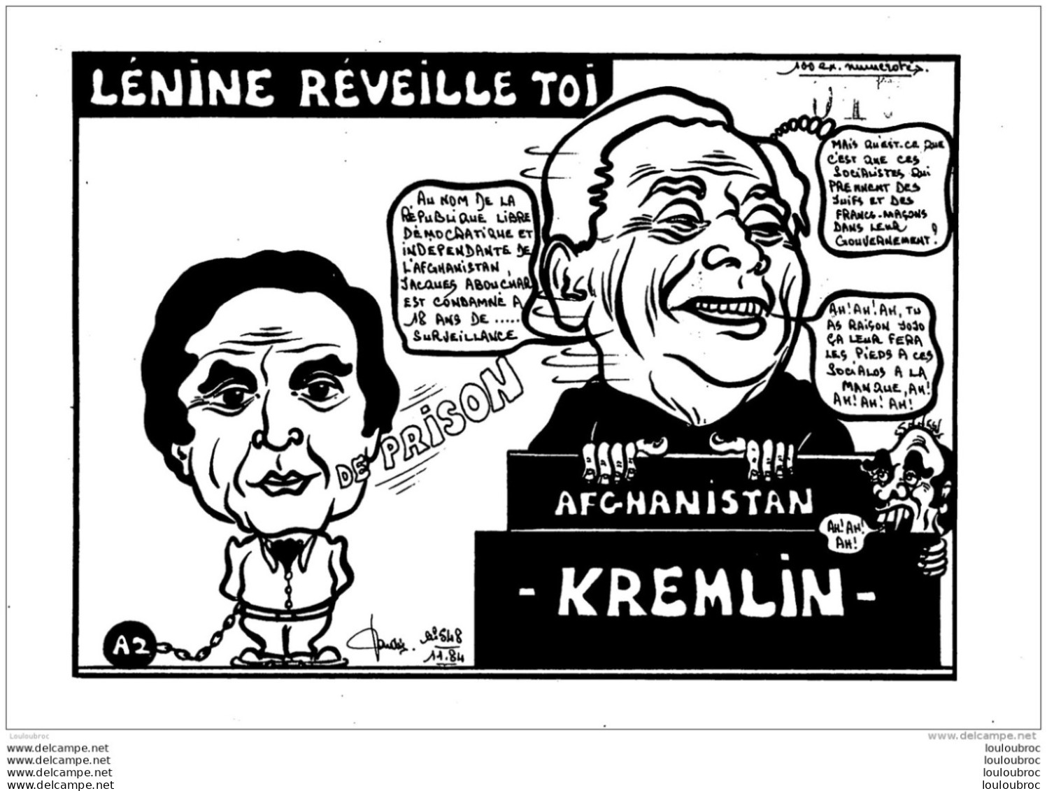 CPM LENINE REVEILLE TOI  JACQUES ABOUCHAR AFGHANISTAN LARDIE POLITIQUE CARICATURE SATIRIQUE TIRAGE LIMITE - Lardie