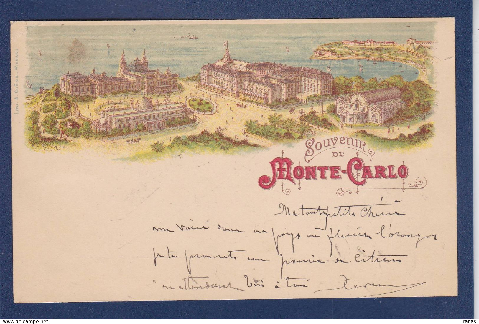 CPA Monaco > Monte-Carlo Litho Circulée En 1899 - Monte-Carlo