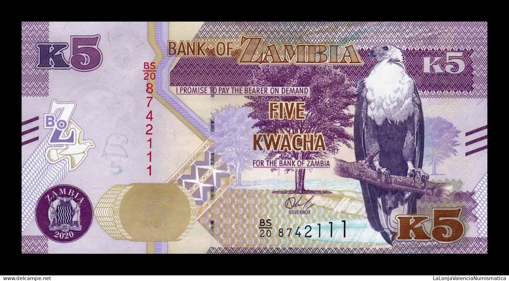 Zambia 5 Kwacha 2020 Pick 57c Sc Unc - Sambia