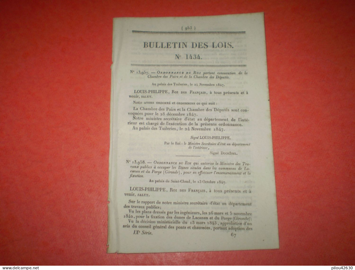 Lois: Plantation & Ensemencement Des Dunes Lacanau, Le Porge..; Dépôt De Mendicité De Beaugency; Tribunal St Lo - Decreti & Leggi