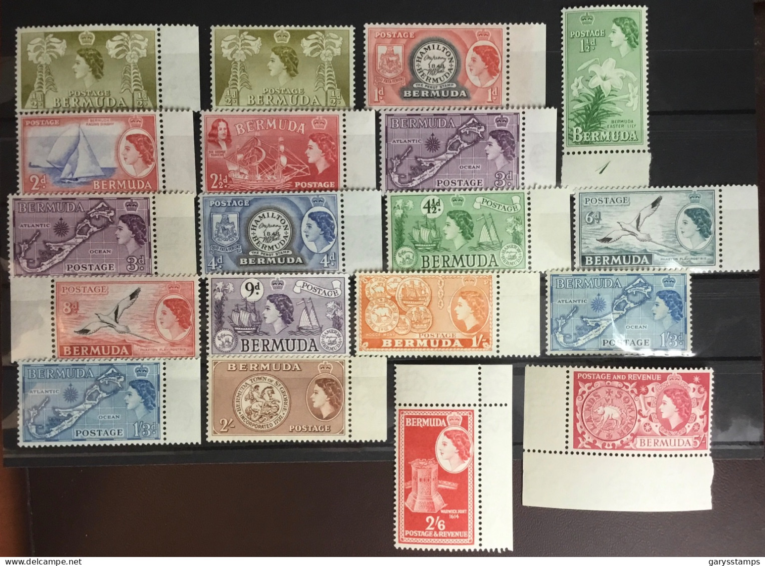 Bermuda 1953 - 1962 Definitives Set To 5s Fine MNH - Bermudes