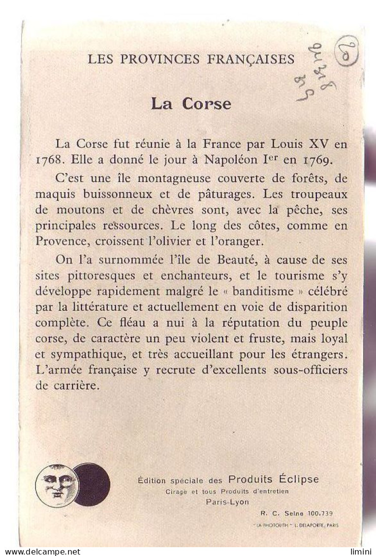 LES PROVINCES FRANCAISES  - CARTE ILLUSTRÉE - LA CORSE - 24318/19 - Corse