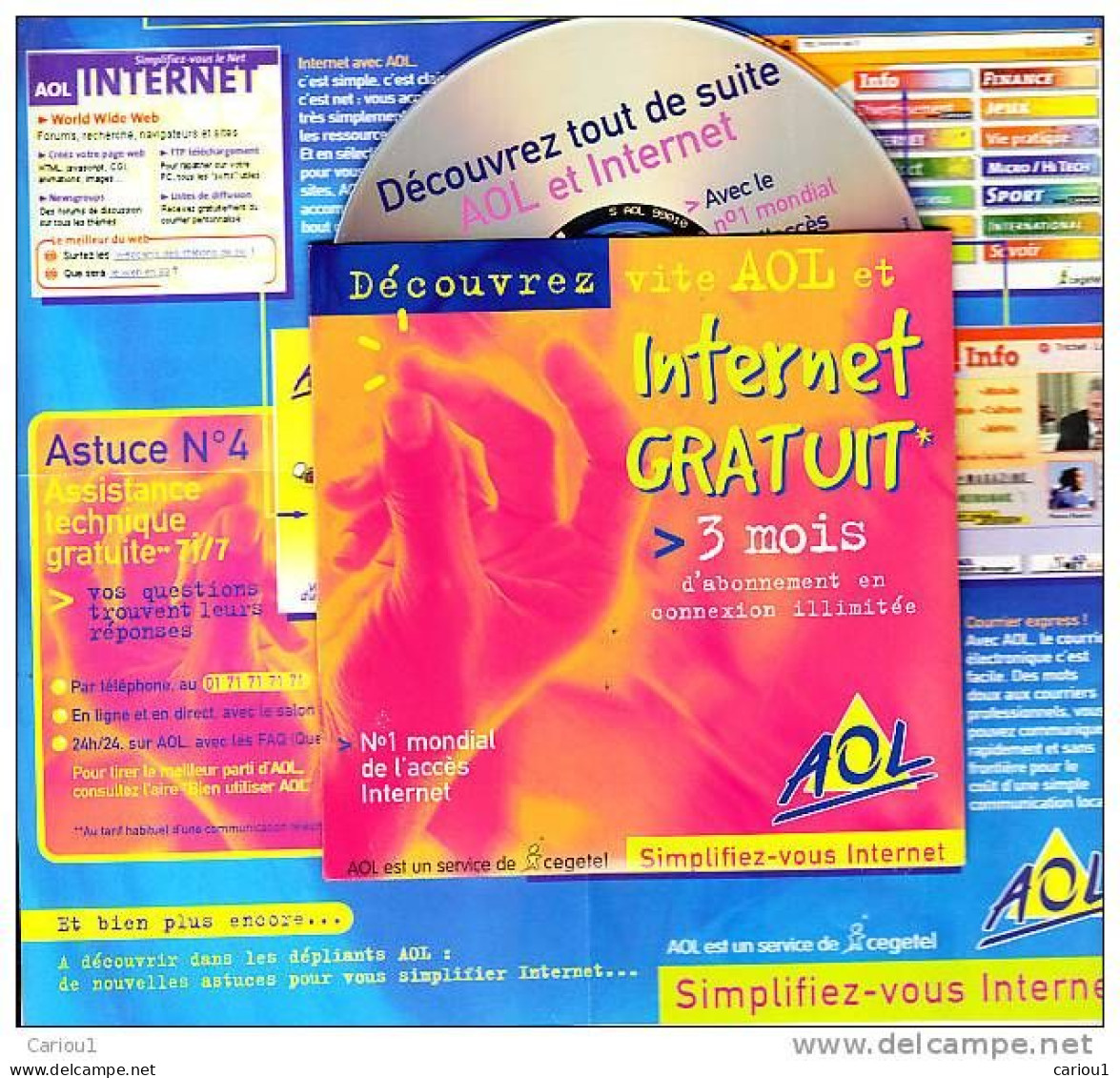 C1 KIT De Connexion AOL / Cegetel COMPLET 2000 Port Inclus France - Connection Kits