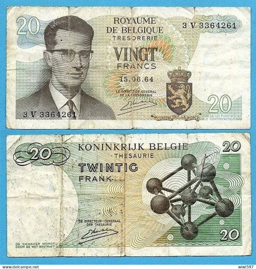 ANCIEN BILLET DE BANQUE De 20 FRANCS DE BELGIQUE - Sonstige & Ohne Zuordnung