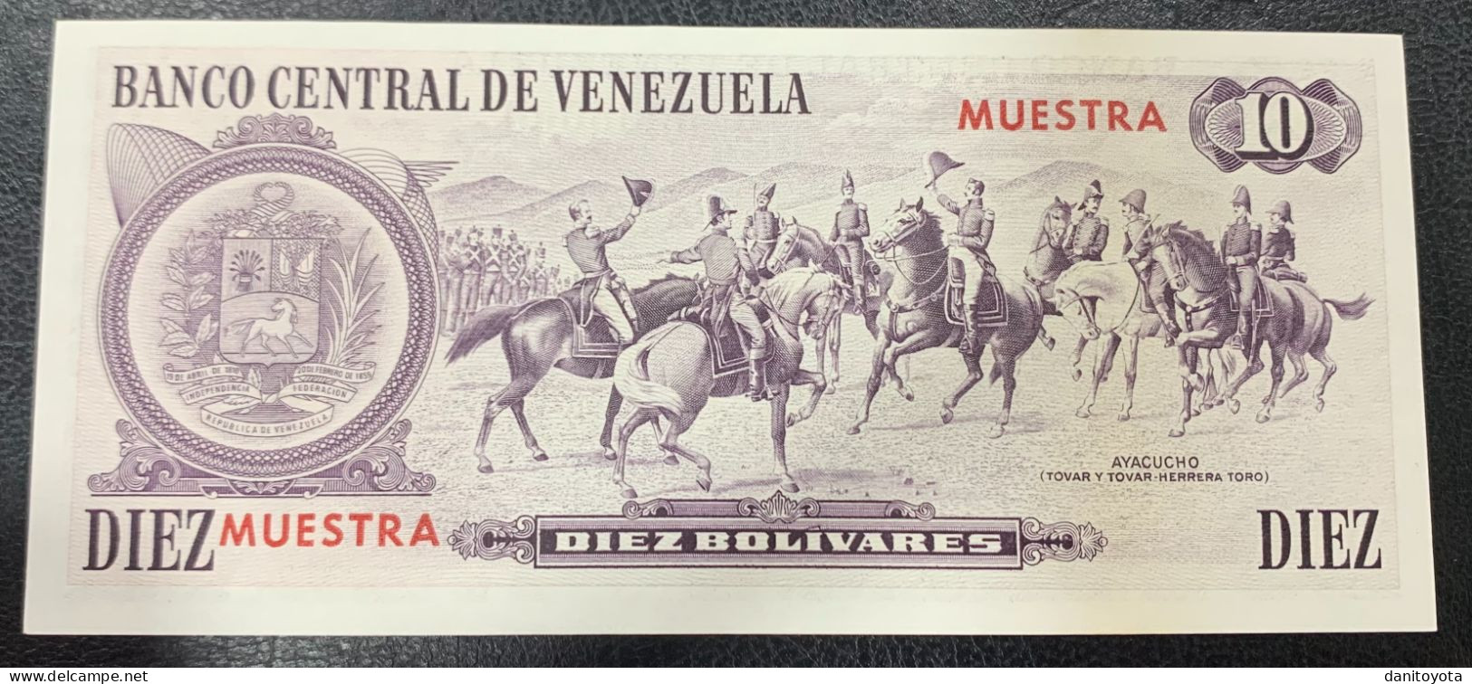 VENEZUELA. 10 BOLIVARES 6 OCTUBRE 1981. SOBRECARGA MUESTRA, SIN CIRCULAR. - Venezuela