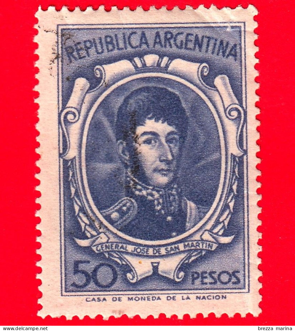 ARGENTINA - Usato - 1967 - José Francisco De San Martín (1778-1850) - Scritta Repubblica Argentina - 50 - Usati