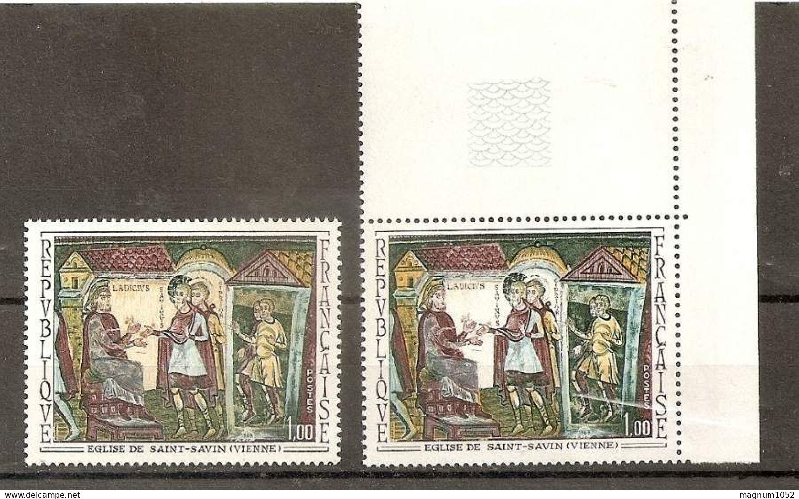 VARIETE 1588 ** - 1 TB MUR TOTALEMENT BLANC EN COIN DE FEUILLE- TRES VISIBLE AU SCANN - RRR !!! - Unused Stamps