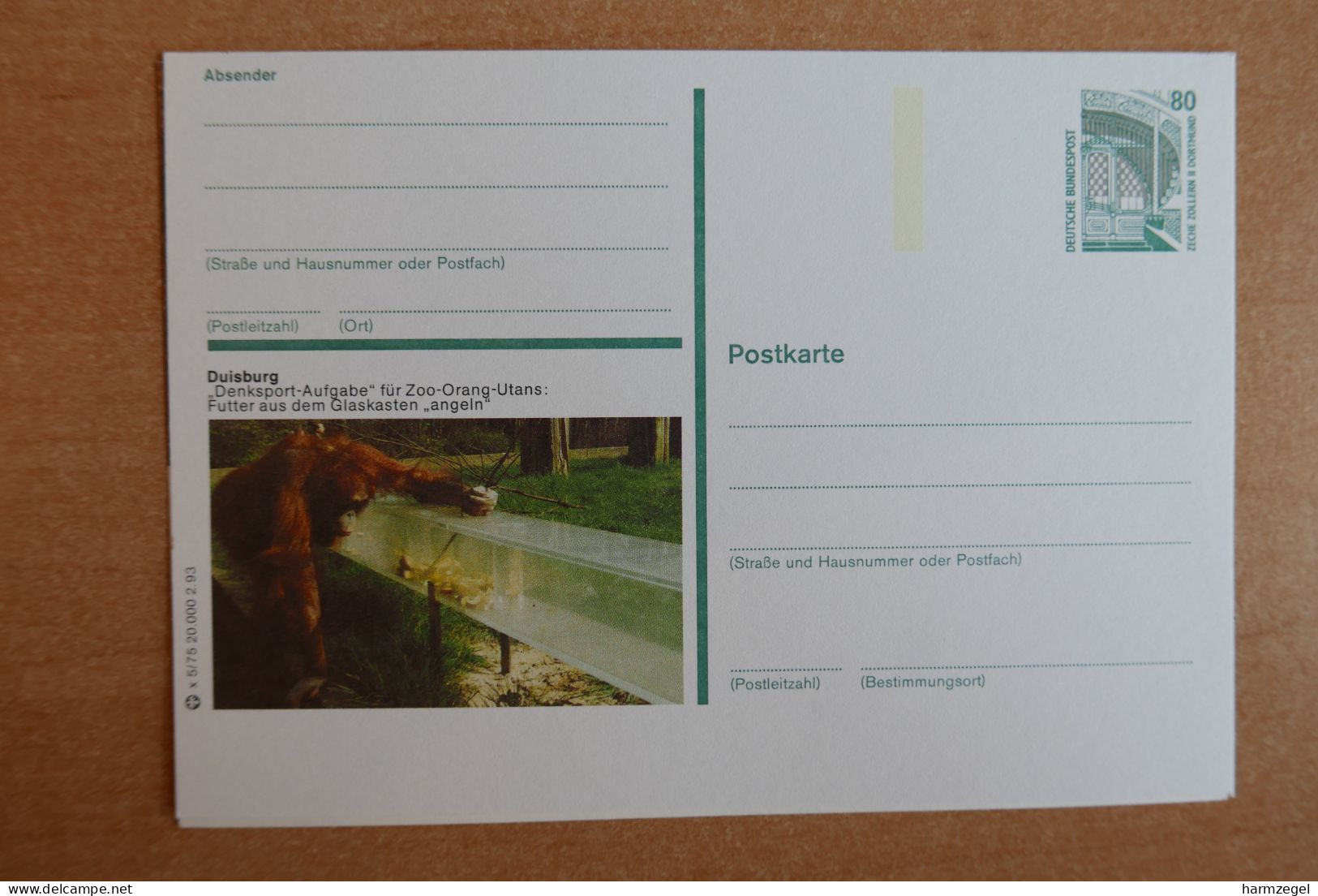 Postal Stationery, Monkey, Orang-utan - Apen