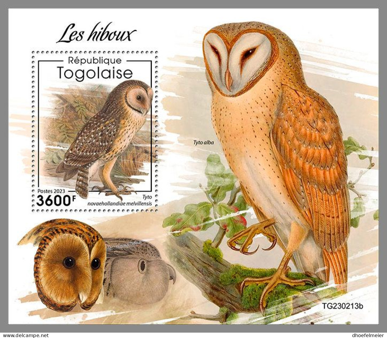 TOGO 2023 MNH Owls Eulen Hiboux S/S – OFFICIAL ISSUE – DHQ2414 - Gufi E Civette