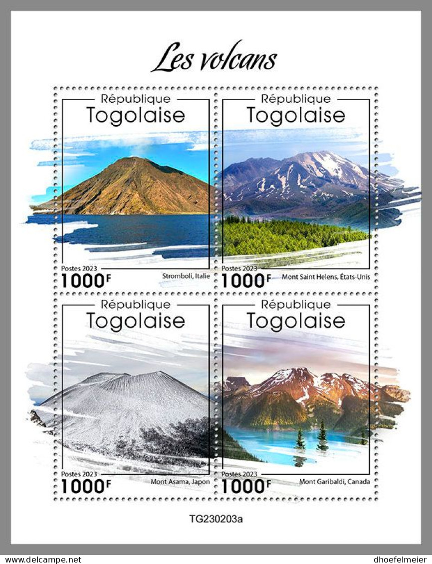 TOGO 2023 MNH Volcanoes Vulkane M/S – OFFICIAL ISSUE – DHQ2414 - Vulcani