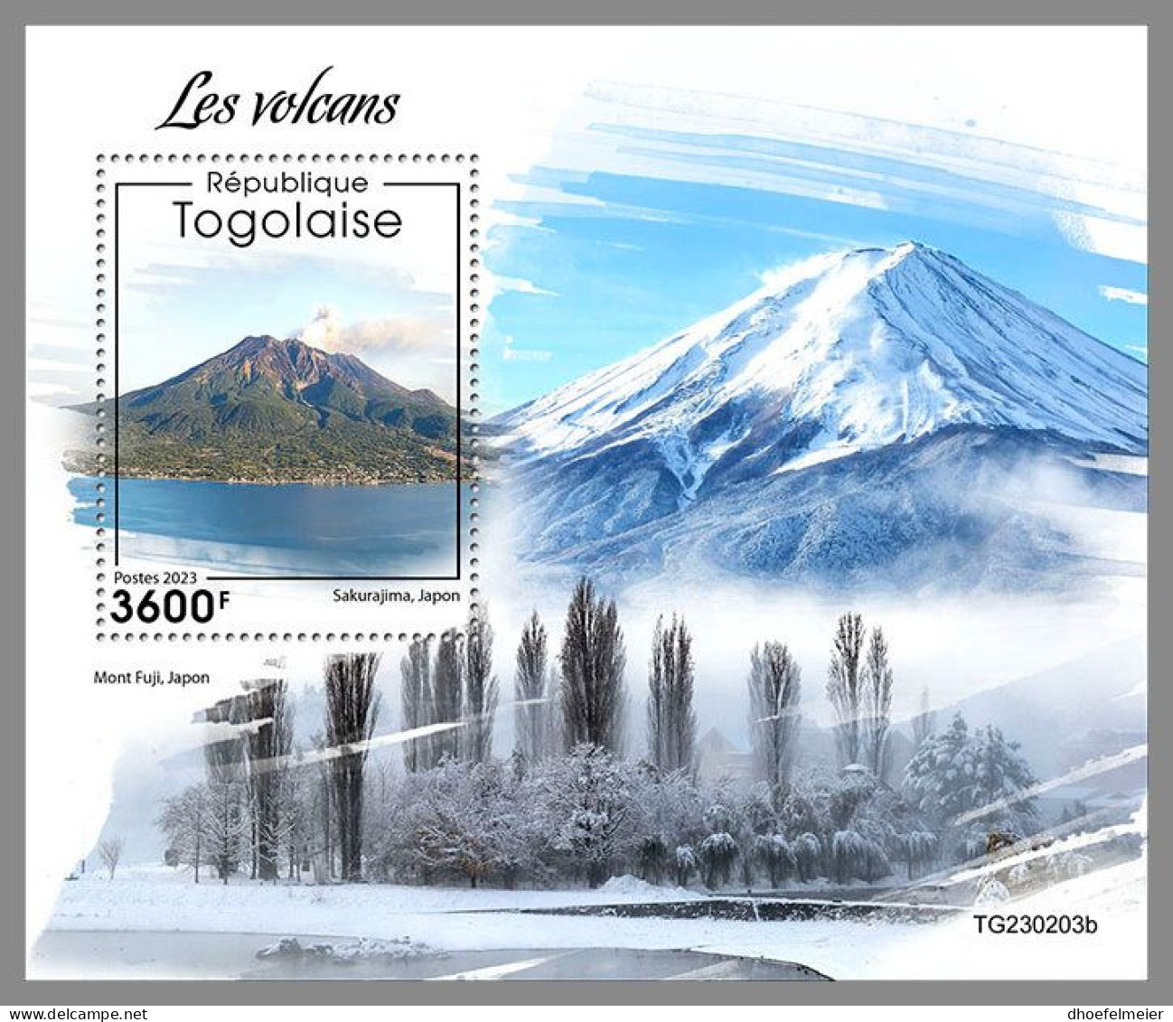 TOGO 2023 MNH Volcanoes Vulkane S/S – OFFICIAL ISSUE – DHQ2414 - Volcans