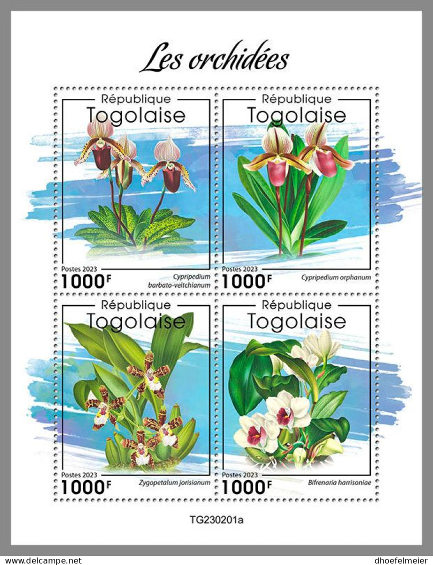 TOGO 2023 MNH Orchids Orchideen M/S – OFFICIAL ISSUE – DHQ2414 - Orchids