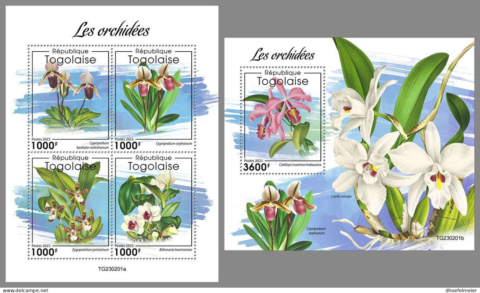 TOGO 2023 MNH Orchids Orchideen M/S+S/S – OFFICIAL ISSUE – DHQ2414 - Orchidee