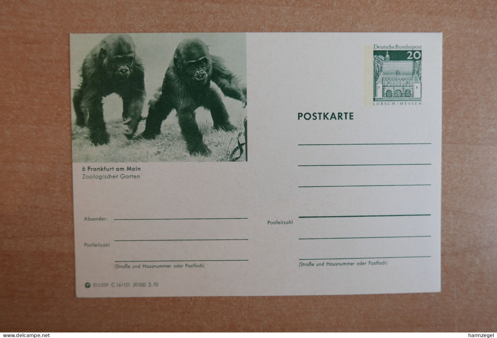 Postal Stationery, Monkey - Mono