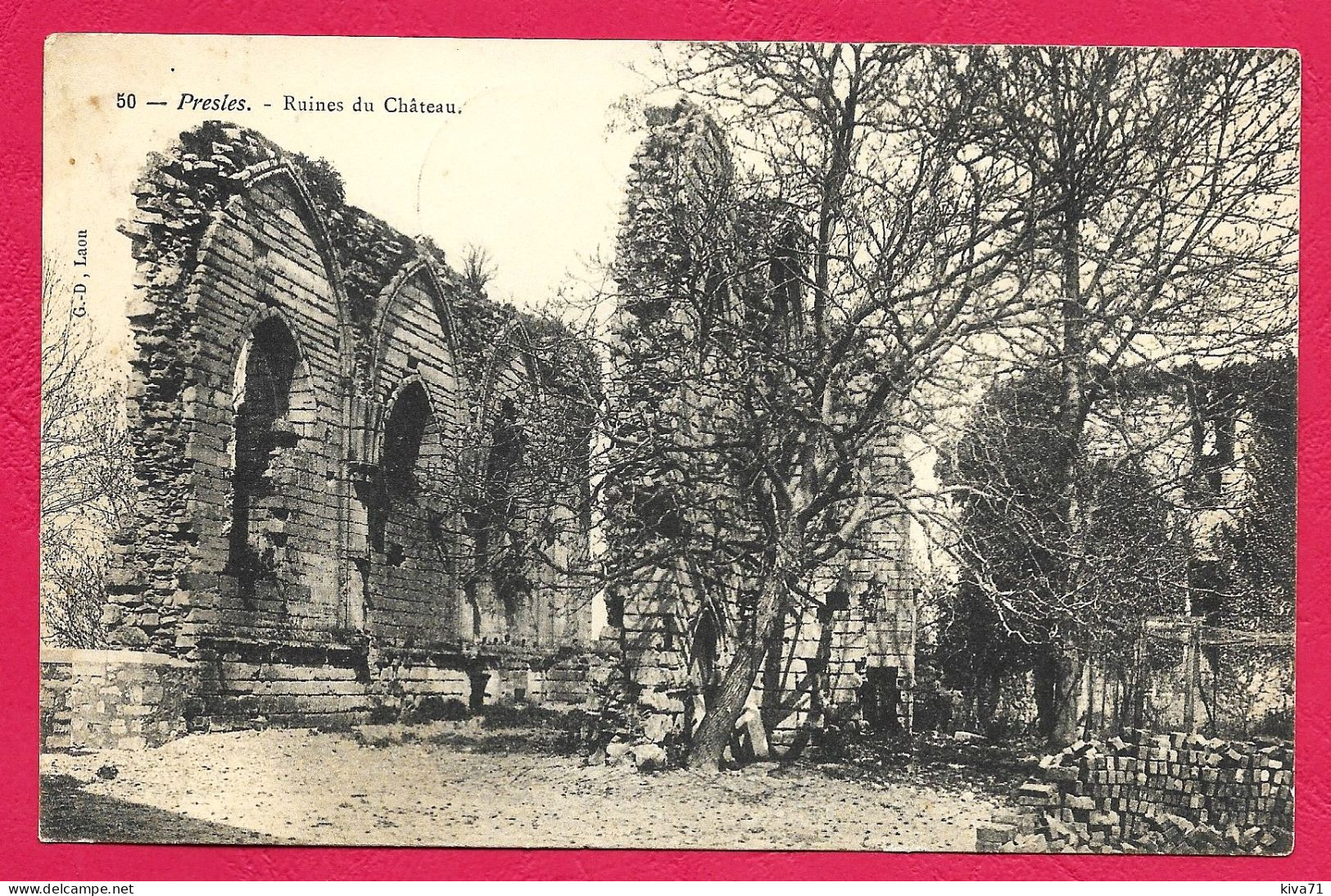 PRESLES  " Ruines Du Château   "  1905 - Presles