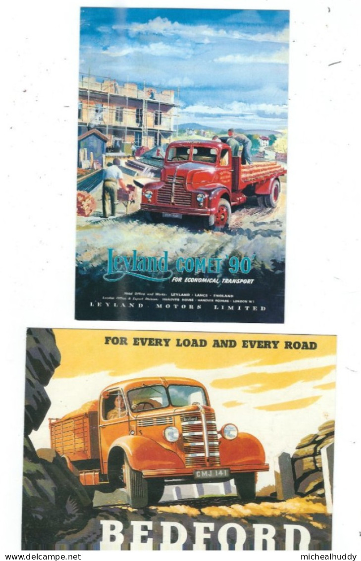 2 POSTCARDS TRUCK ADVERTISING - Transporter & LKW