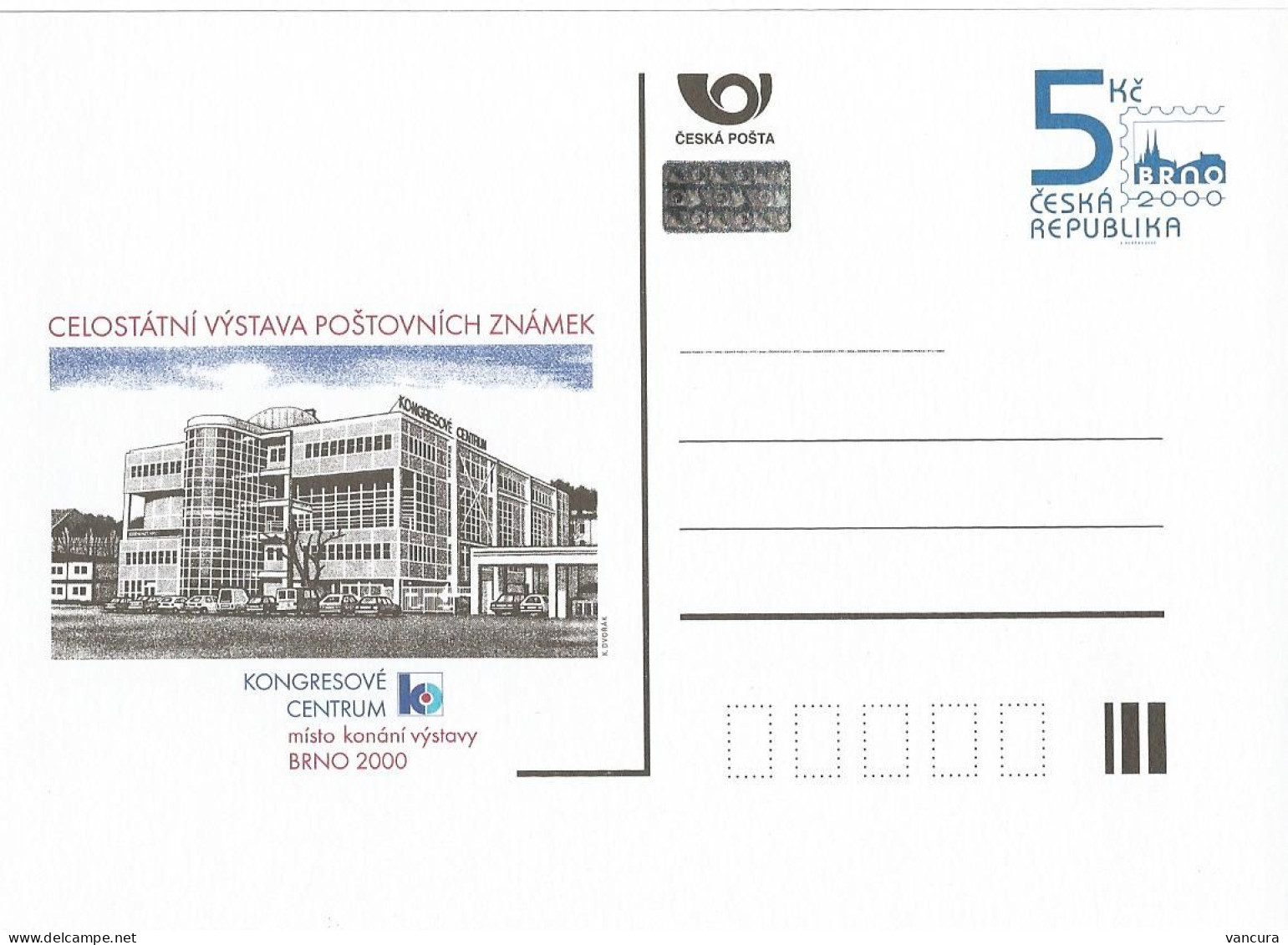 CDV 53 Czech Republic  Brno 2000 Stamp Exhibition Congress Centre 2000 - Cartoline Postali