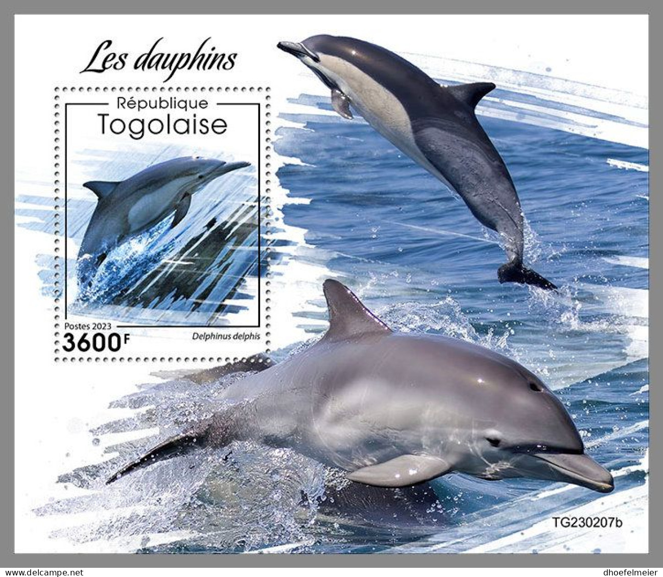 TOGO 2023 MNH Dolphins Delphine S/S – IMPERFORATED – DHQ2414 - Dauphins