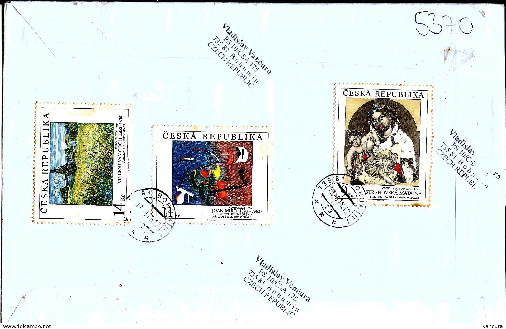 R Envelope 28 - 29 Czech Republic Joan Miro Gogh 1993 - Moderni