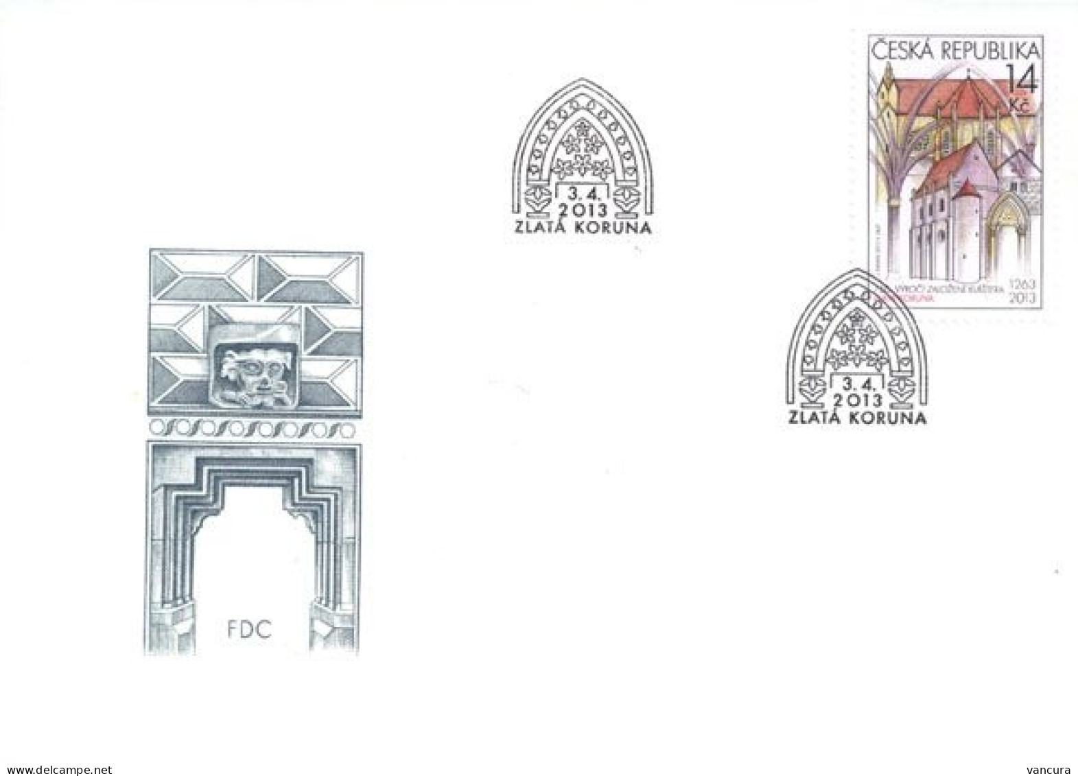 FDC 759 Czech Republic Zlata Koruna Monastery Anniversary 2013 Goldenkron - Iglesias Y Catedrales