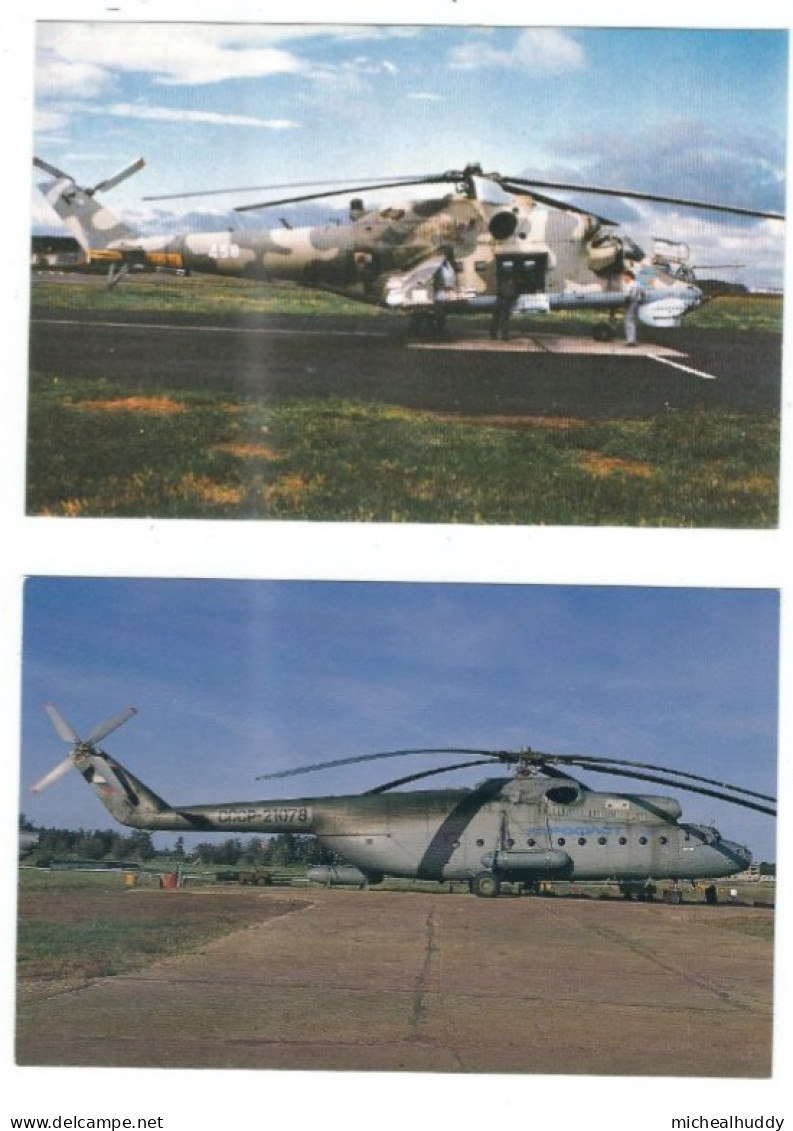 2   POSTCARDS HELECOPTERS - Helicopters