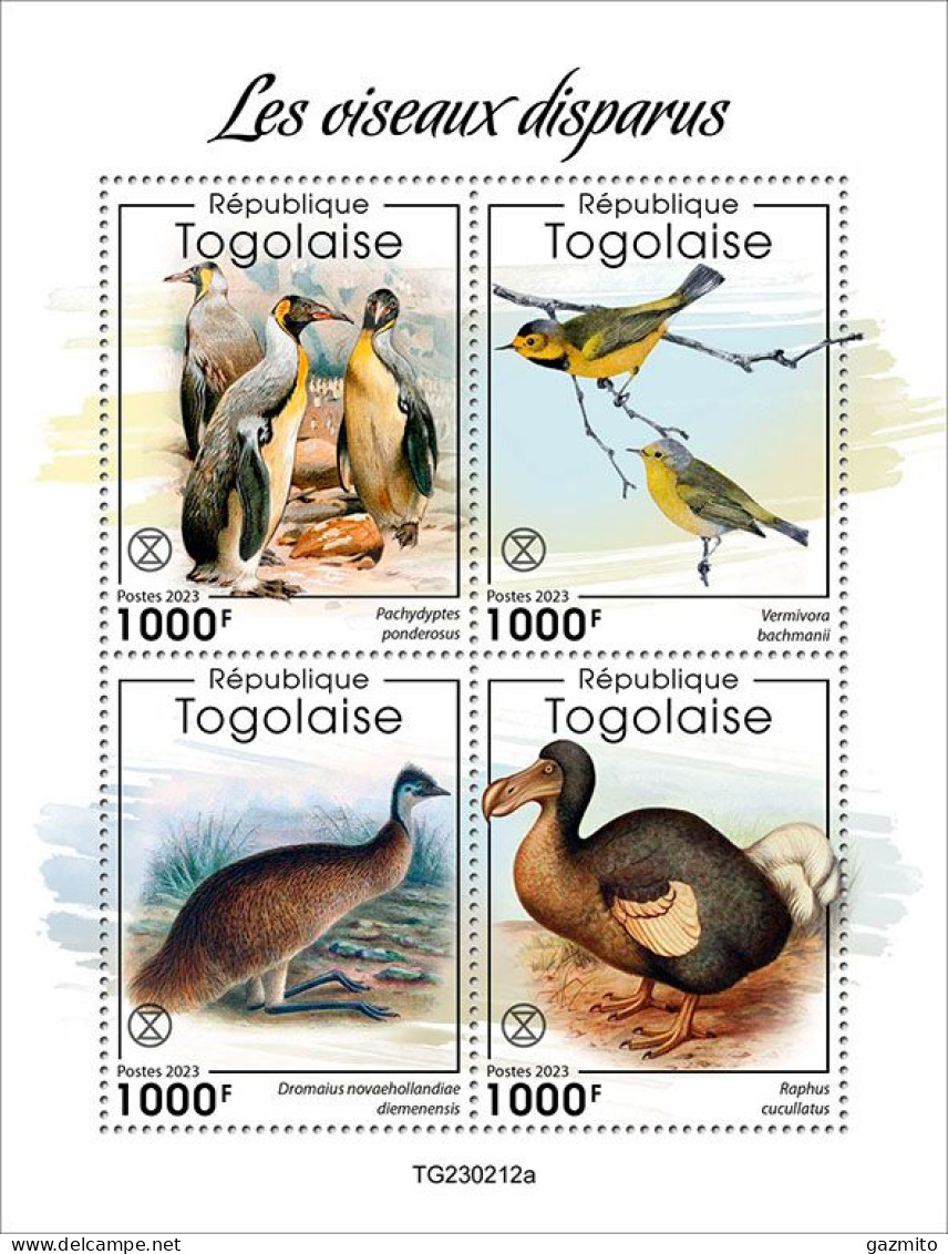 Togo 2023, Animals, Extincts Birds, Dodo, 4val In BF - Uccelli Canterini Ed Arboricoli