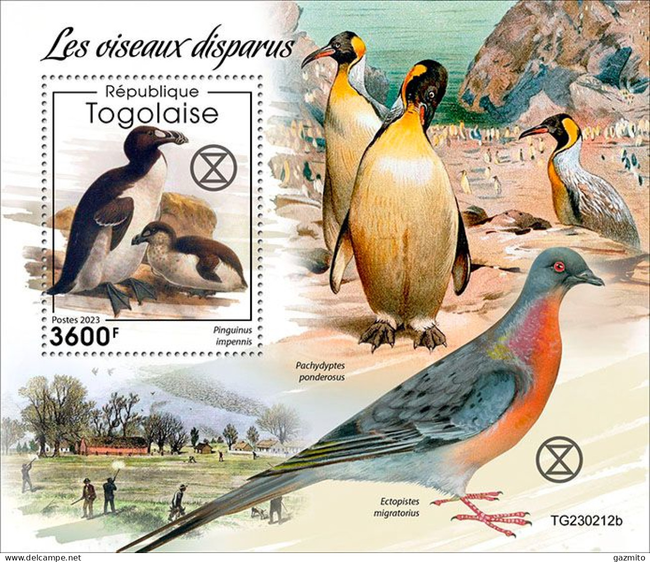 Togo 2023, Animals, Extincts Birds, Dove, 4val In BF - Pigeons & Columbiformes