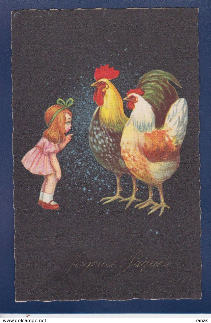 CPA Colombo Art Déco Illustrateur Italien Circulé Pâques Coq Enfant 1910-2 - Colombo, E.