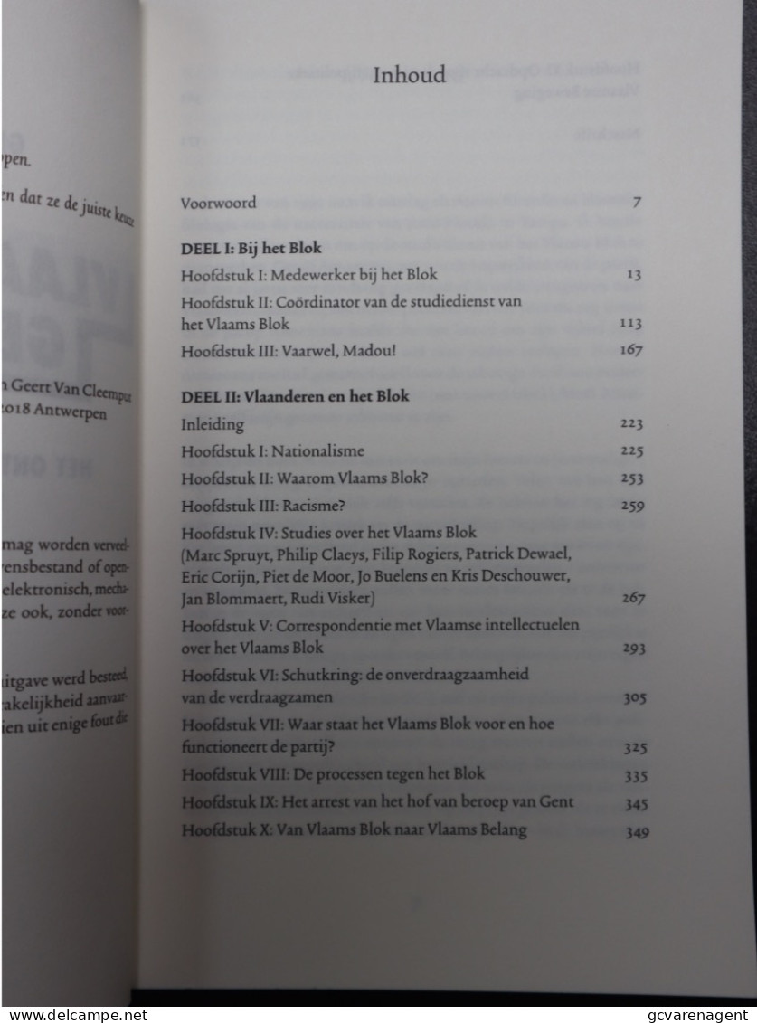 GEERT VAN CLEEMPUT - VLAAMS GEBLOKKEERD - HET ONTHULLENDE INSIDERS VERHAAL VAN EEN EX BLOKKER  383 BLZ - Sonstige & Ohne Zuordnung