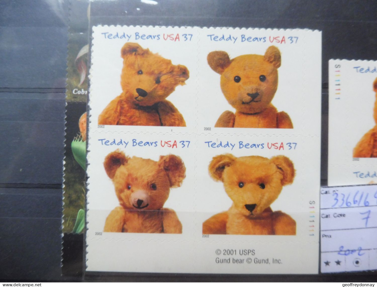 Usa  Etats Unis Amerique 3366/3369 Ours Bear En Peluche 2002 - Unused Stamps