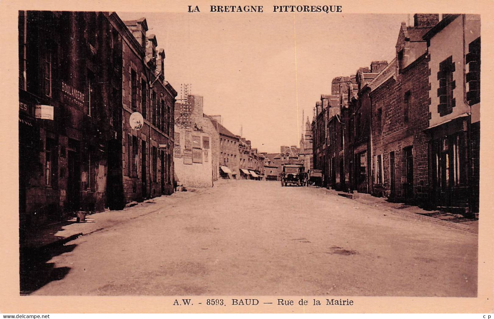 Baud - Rue Mairie - CPA °J - Baud