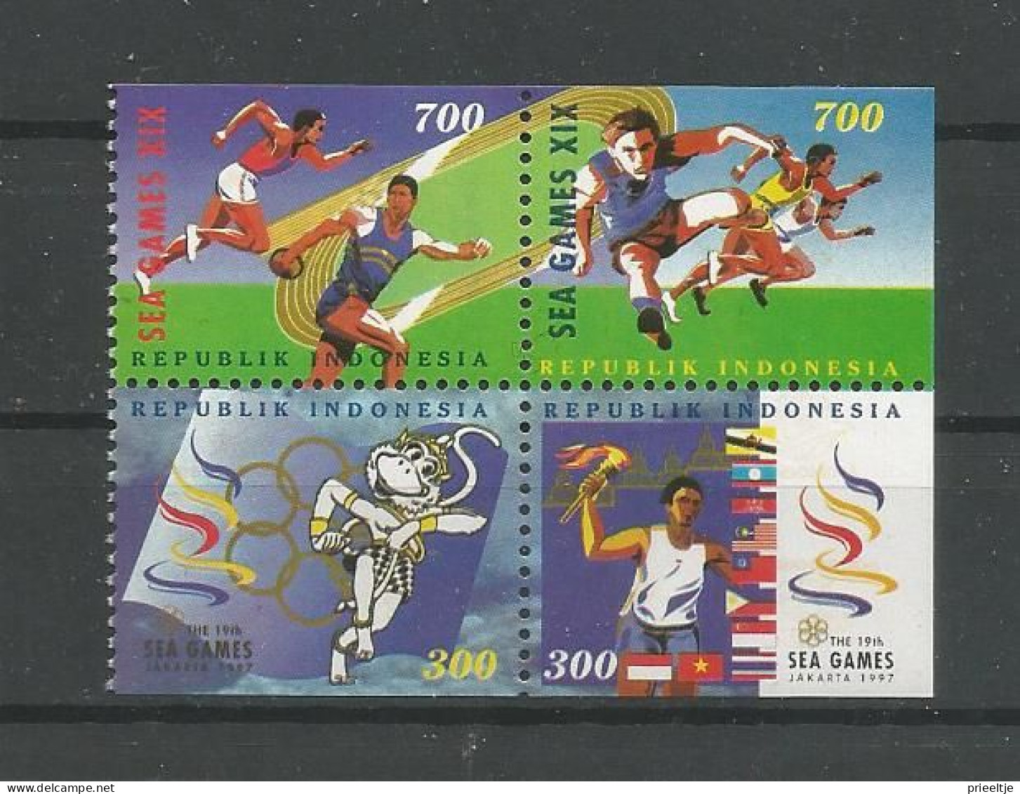Indonesia 1997 Sea Games 4-block  Y.T. 1540a/1543a ** - Indonesia