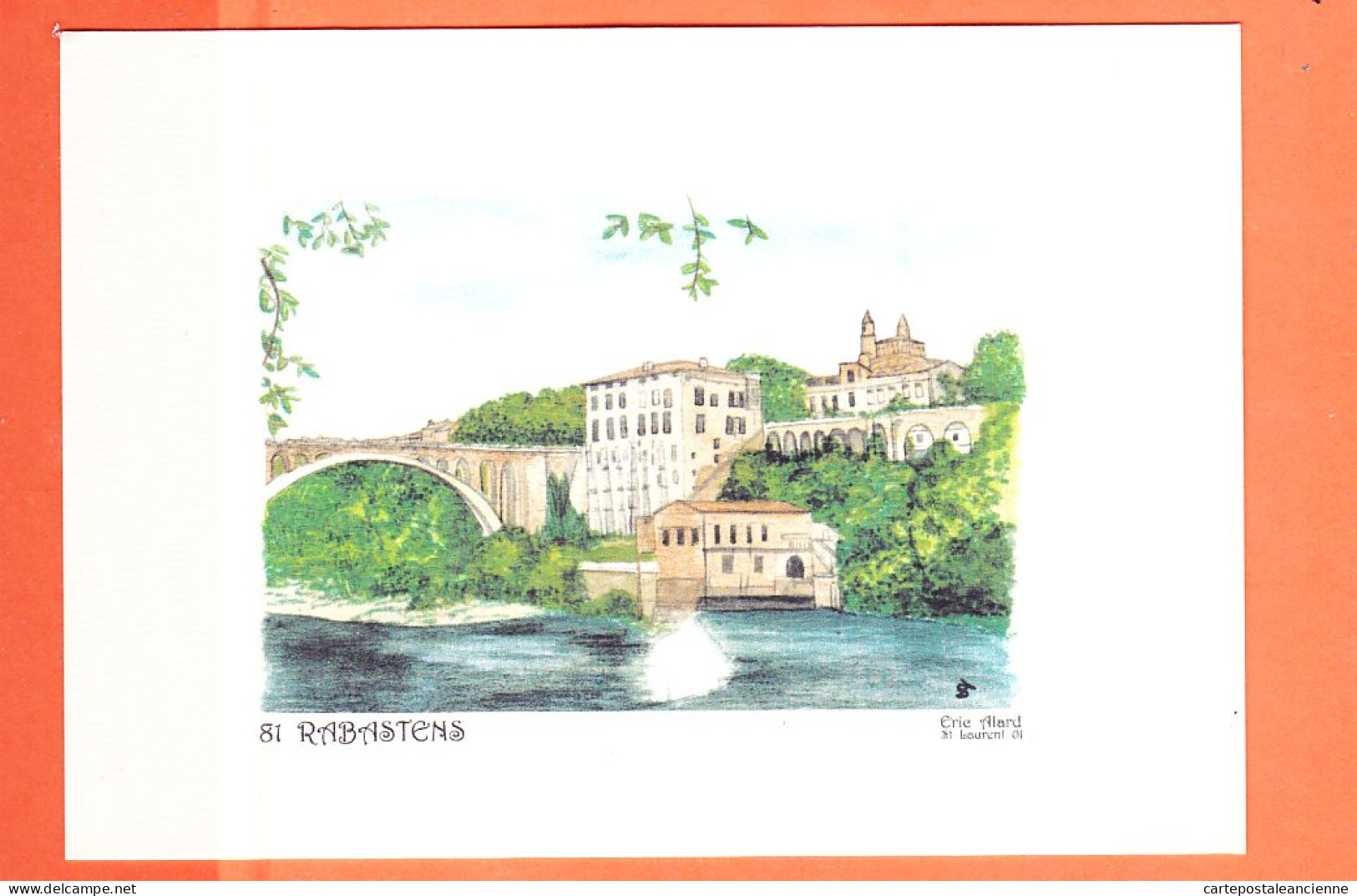 17348 / ⭐ Peu Commun  RABASTENS 81-Tarn Pont Eglise Bords TARN Illustration Par Eric ALARD Saint-Laurent - Rabastens