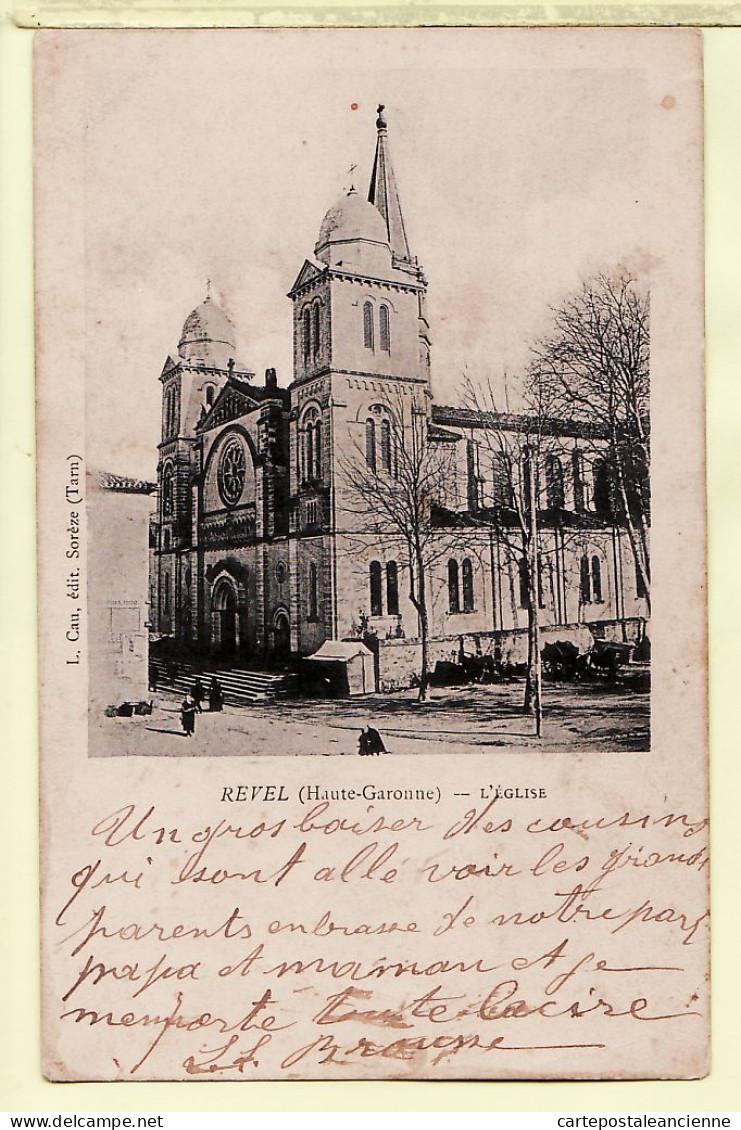 17170 / ⭐ REVEL (31) EGLISE Parvis Place 1900s à BASTIE St Germain Laye (non Timbrée) ¤ CAU Sorèze Haute-Garonne - Revel