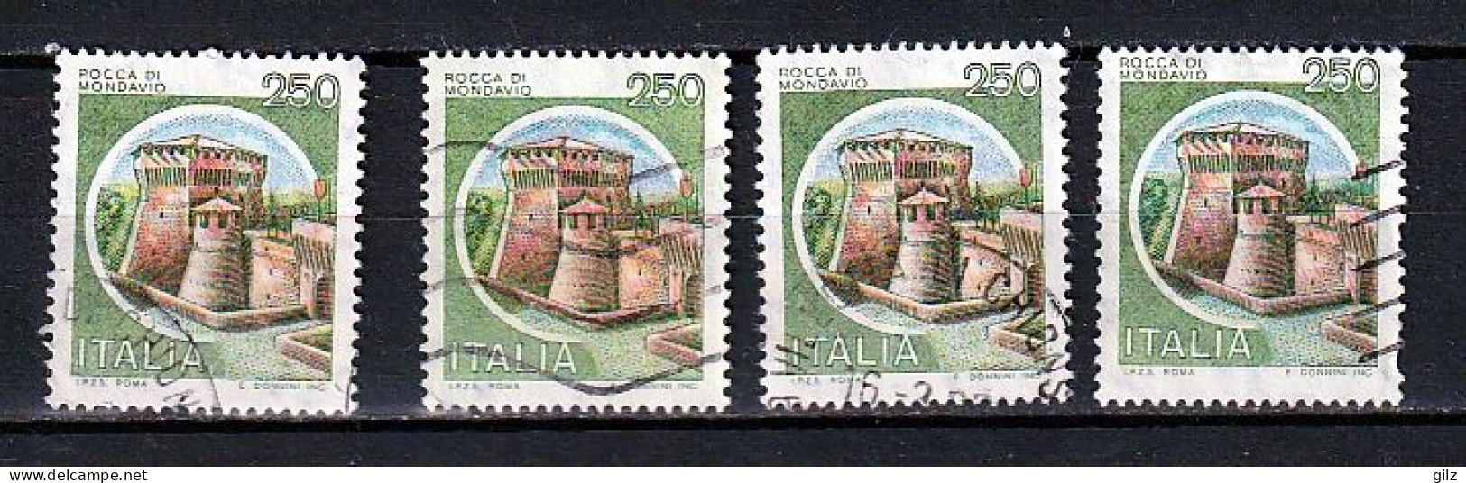 REPUBBLICA: 1980 ROCCA DI MONDAVIO - £. 250 POLICROMO US. - RIPETUTO 4 VOLTE - SASS. 1517 - 1971-80: Neufs