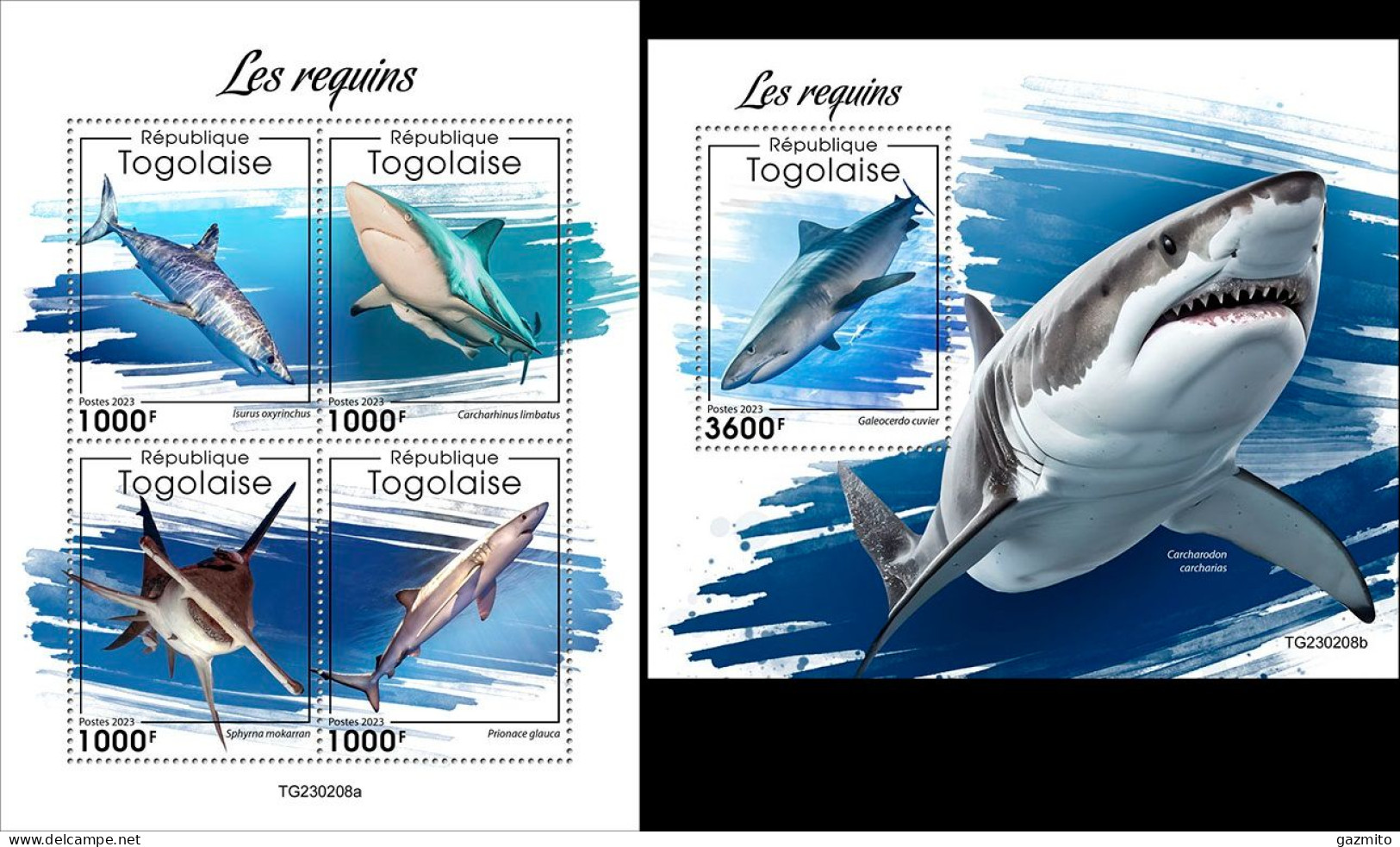 Togo 2023, Animals, Sharks, 4val In BF +BF - Otros & Sin Clasificación