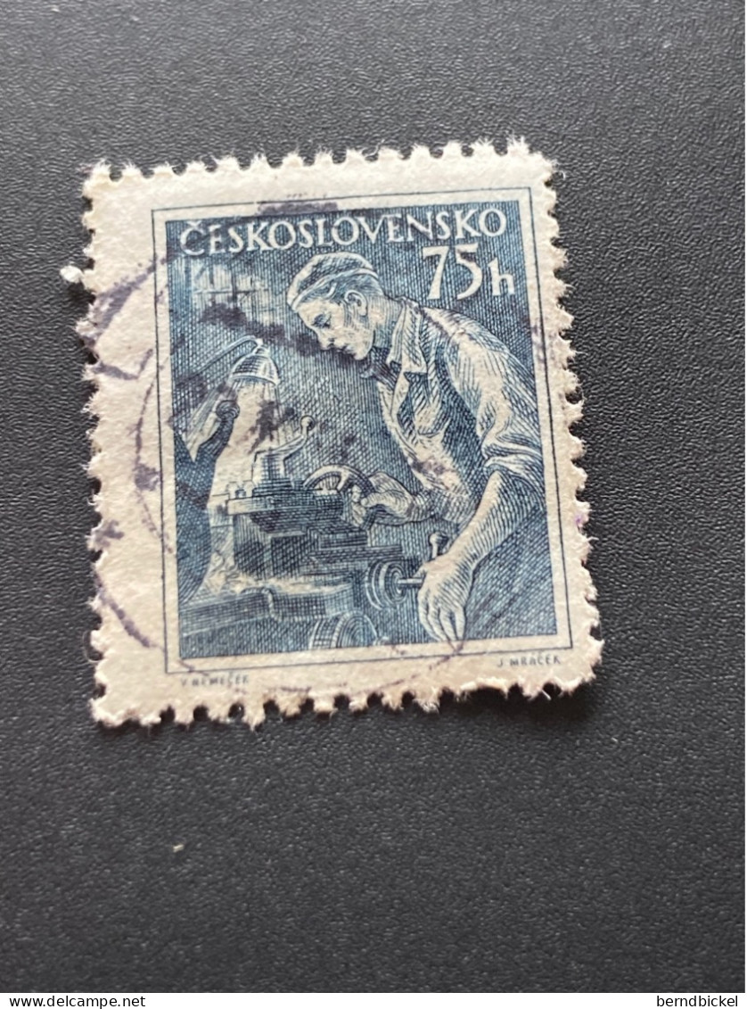 Briefmarke Tschechoslowakei 75 Heller 1954 Michel 875 Gestempelt - Usados