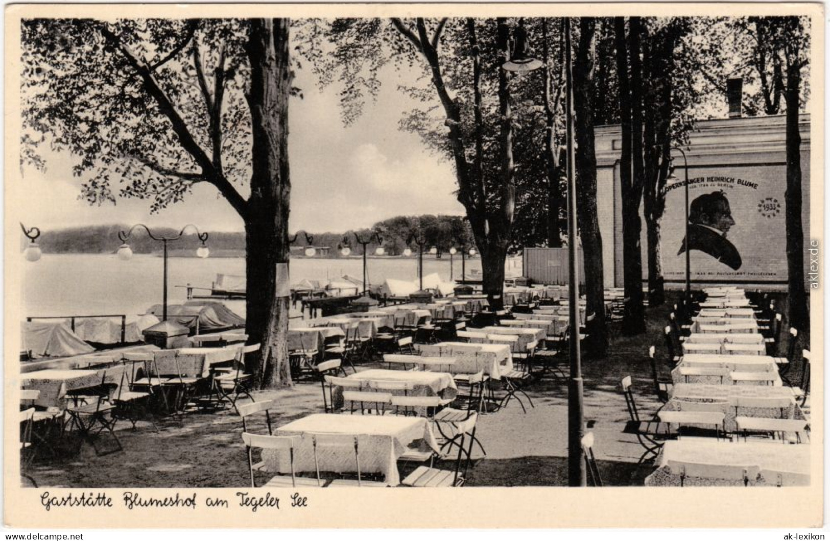 Ansichtskarte Tegel Berlin Gaststätte Blumeshof - Tegeler See 1930 - Tegel