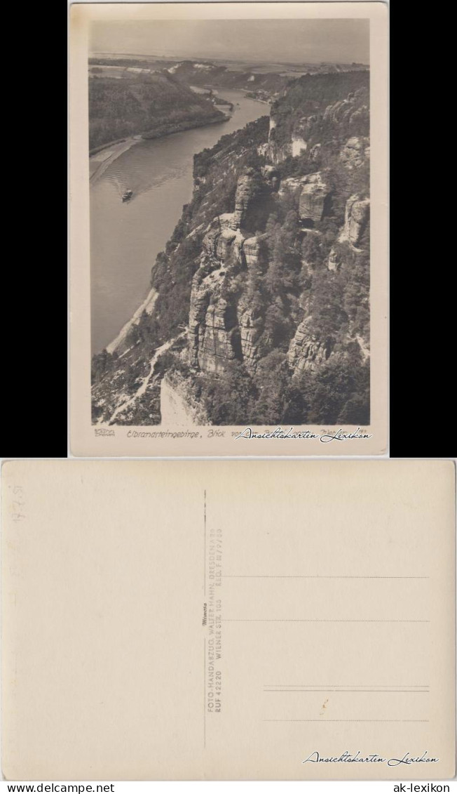 Ansichtskarte Rathen Blick Von Der Bastei Gegen Wehlen 1950 Walter Hahn:3193 - Wehlen