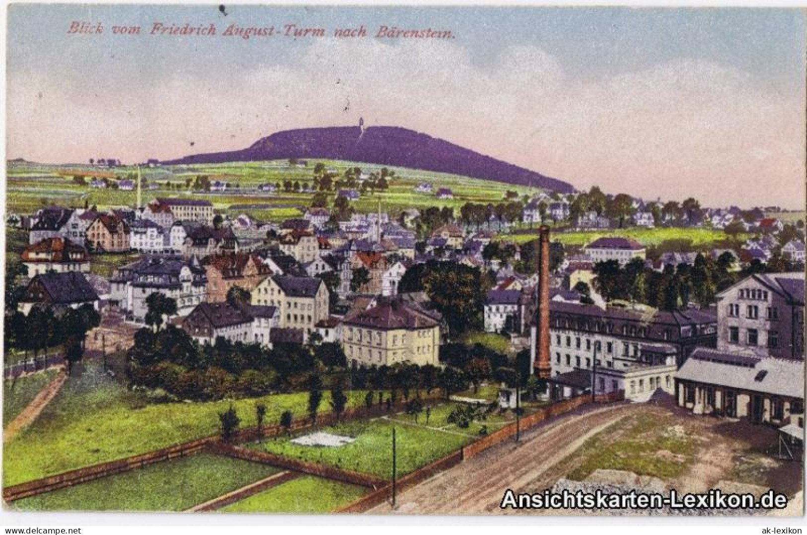 Ansichtskarte Bärenstein-Altenberg (Erzgebirge) Panorama Mit Fabrik 1919 - Baerenstein