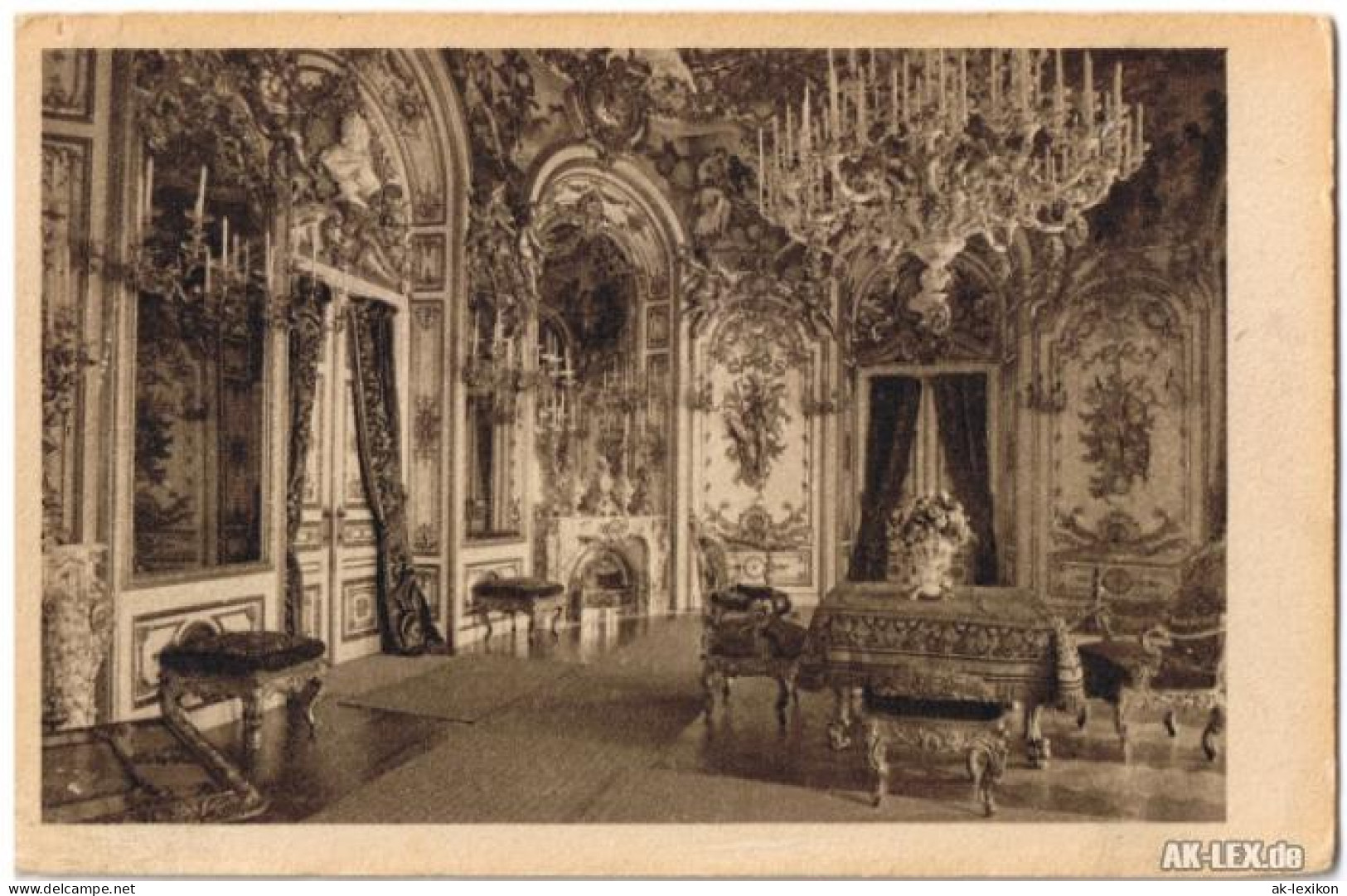 Ansichtskarte Chiemsee Schloss Herren-Chiemsee (Speisezimmer) 1929 - Chiemgauer Alpen