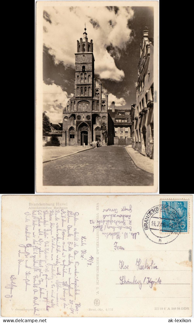 Brandenburg An Der Havel Straßenpartie Am Altstädter Rathaus 1956  - Brandenburg